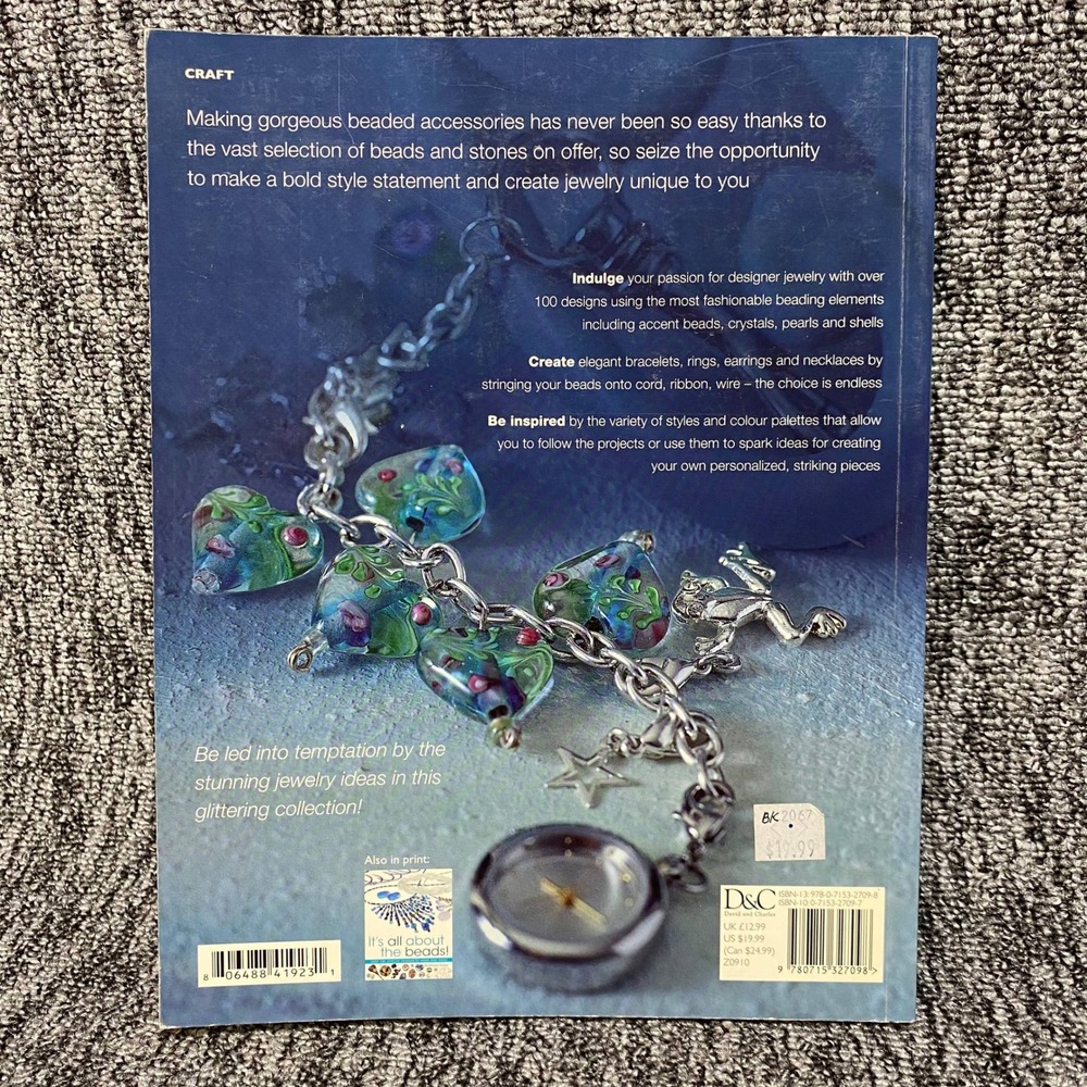 David and Charles Bead Tempted Jewelry Craft Book OS Blue DIY Design Inspiration